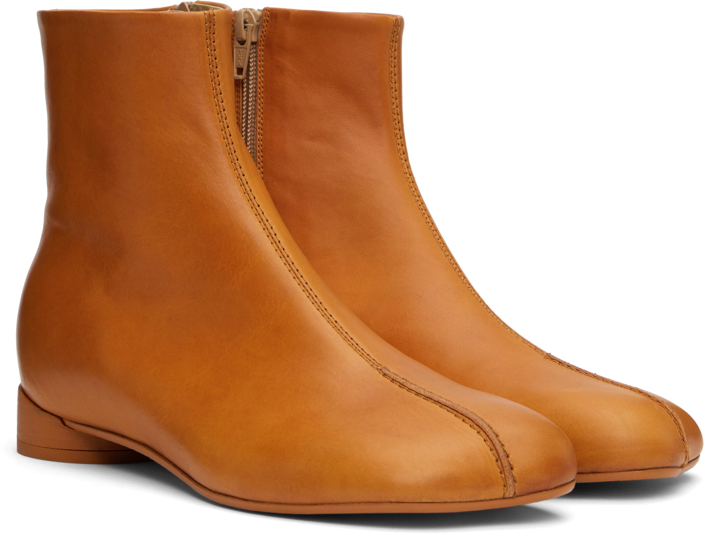 Maison Margiela Mm22 10Cm Side Zip Leather Tabi Boots in Black | Lyst UK