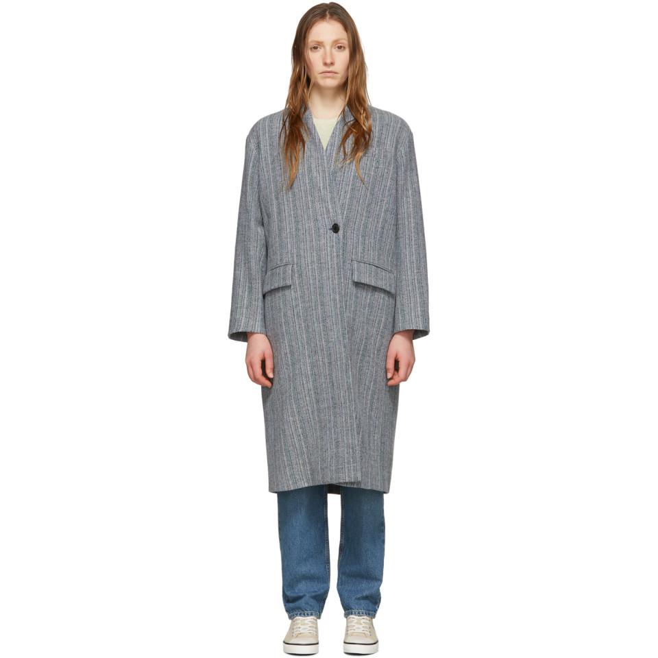 Étoile Isabel Marant Grey Wool Henlo Coat in Gray | Lyst