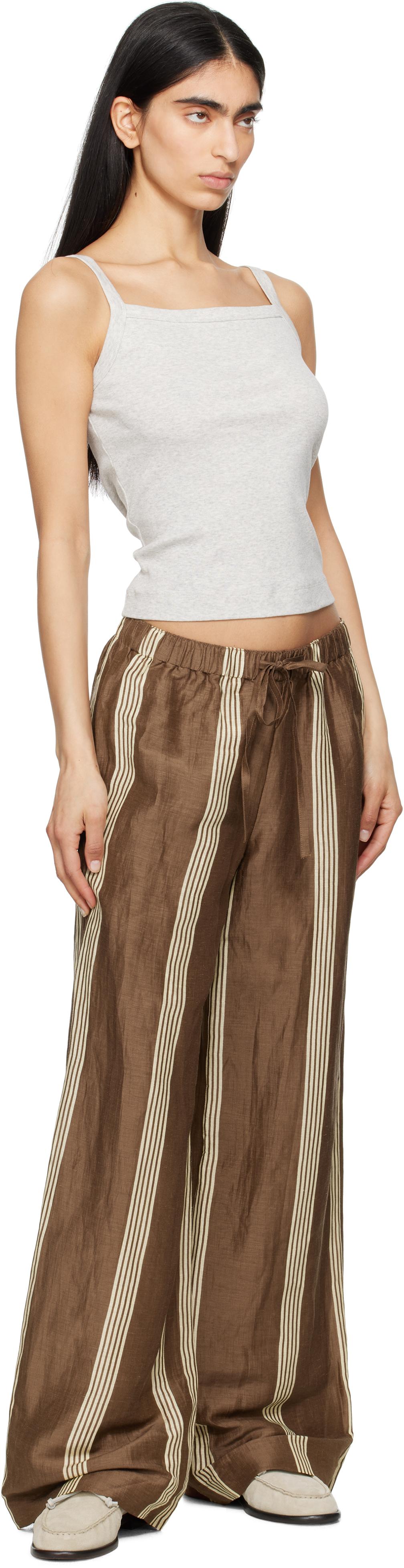 【関税込み】rag & bone ブラウン Olivia リネン トラウザーズ Rag & Bone Olivia Linen Trousers in Brown | Lyst