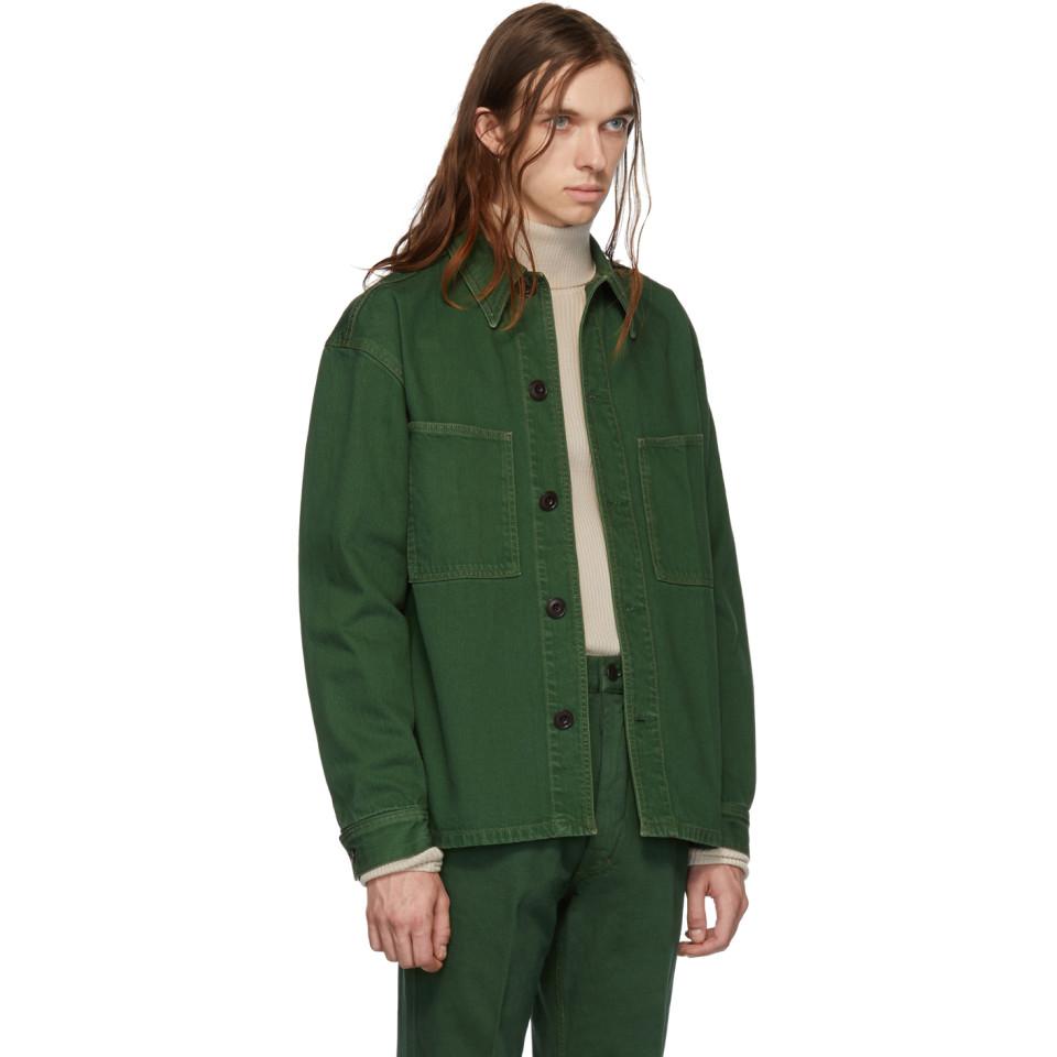 Lemaire Green Denim Overshirt Jacket 