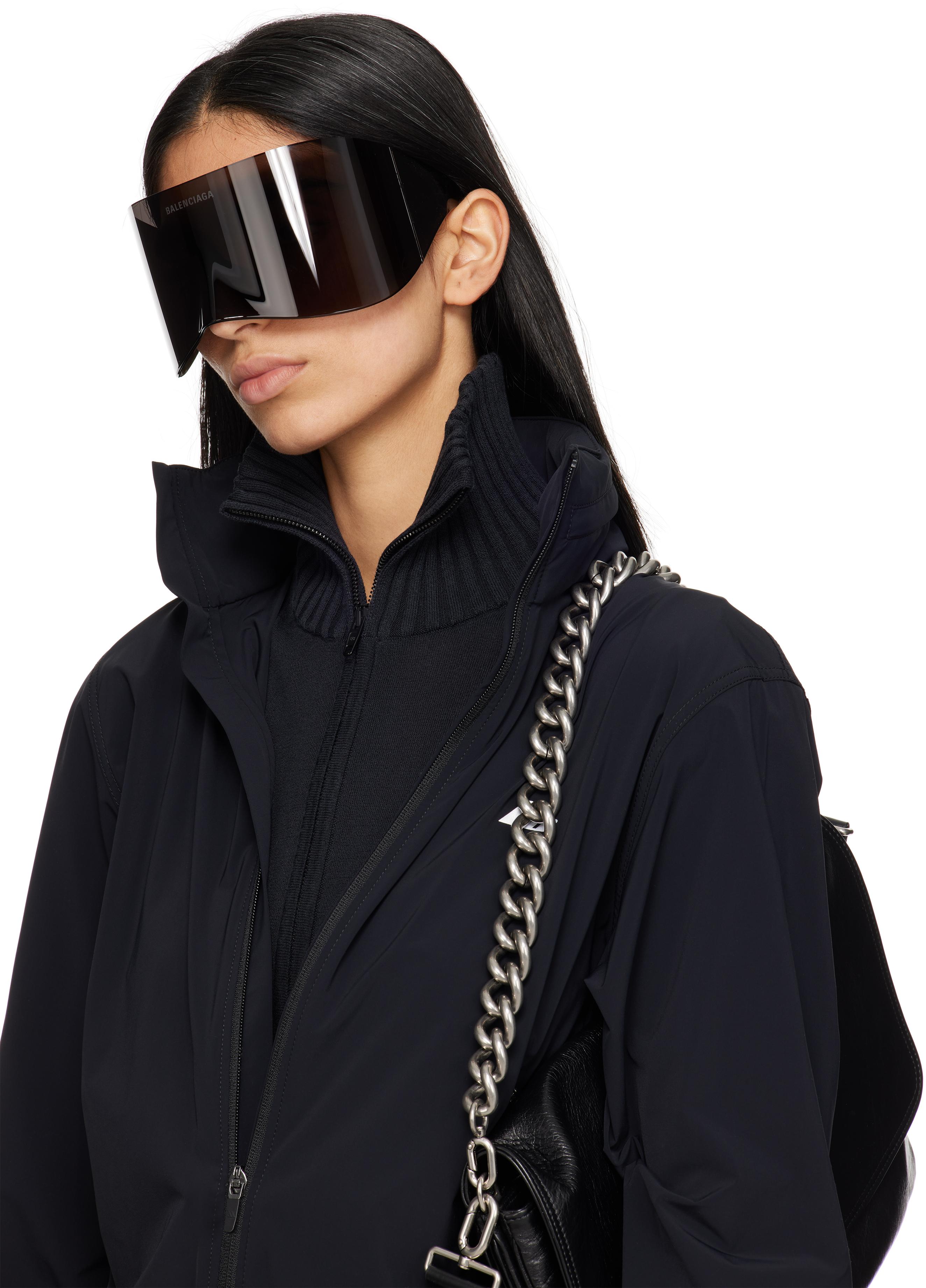 【BALENCIAGA】Avant Premier Panther Mask サングラス SSENSE Exclusive Black Avant Premier Panther Mask Sunglasses