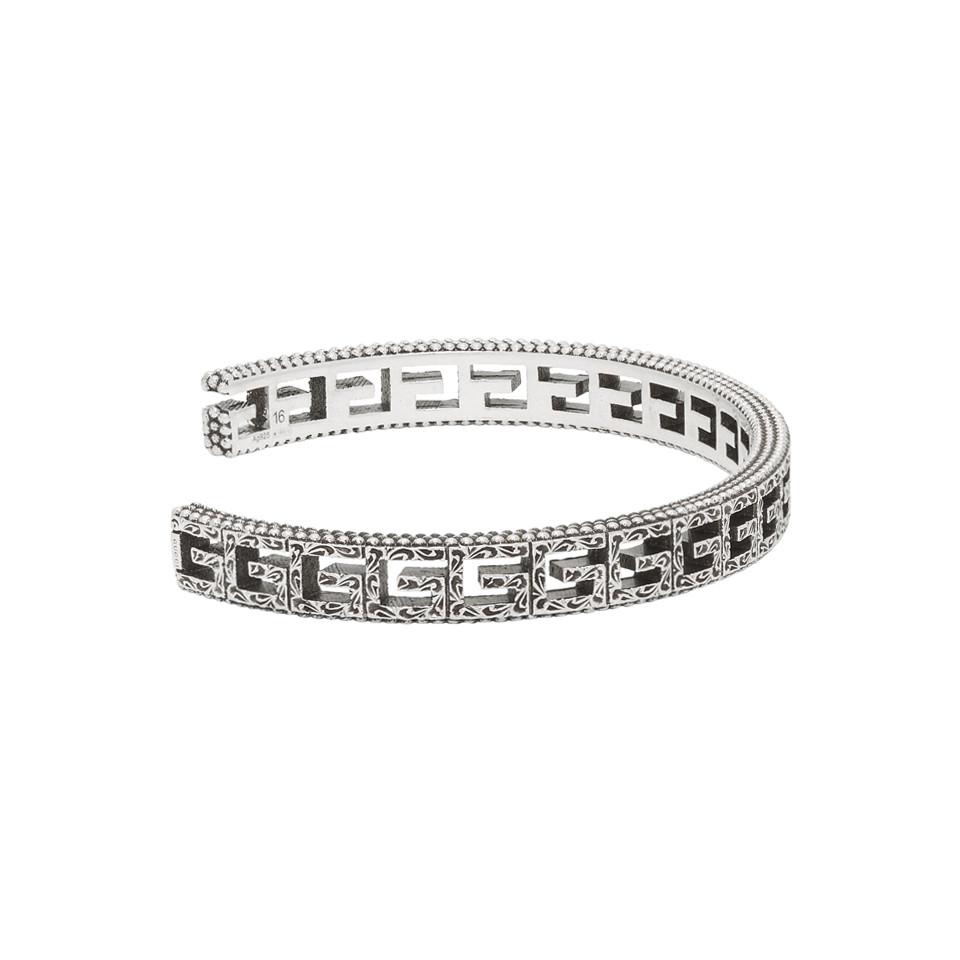 Gucci Silver Square G Bracelet in Metallic for Men - Lyst