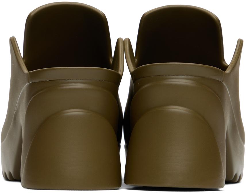 BOTTEGA VENETA⭐︎フラッシュレザークロッグサンダル黒緑24cm Bottega Veneta FLASH スリッポン レザークロッグサンダル BOTTEGA