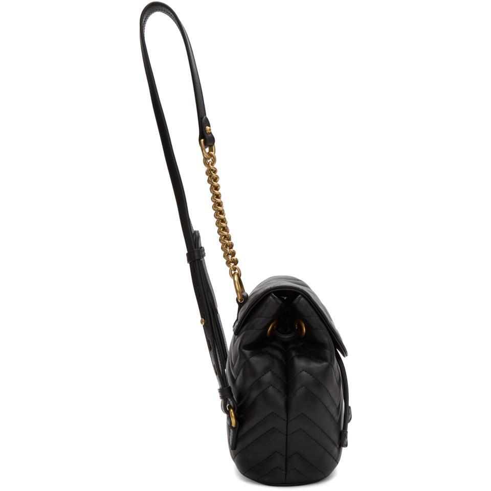 Gucci Small Gg Marmont 2.0 Bicolor Leather Bag in Black