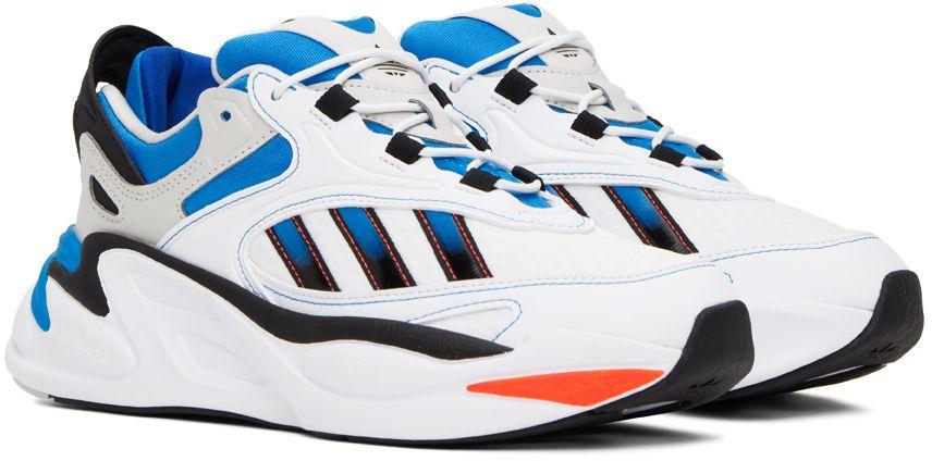 adidas Originals White & Blue Ozmorph Sneakers in Black for | Lyst