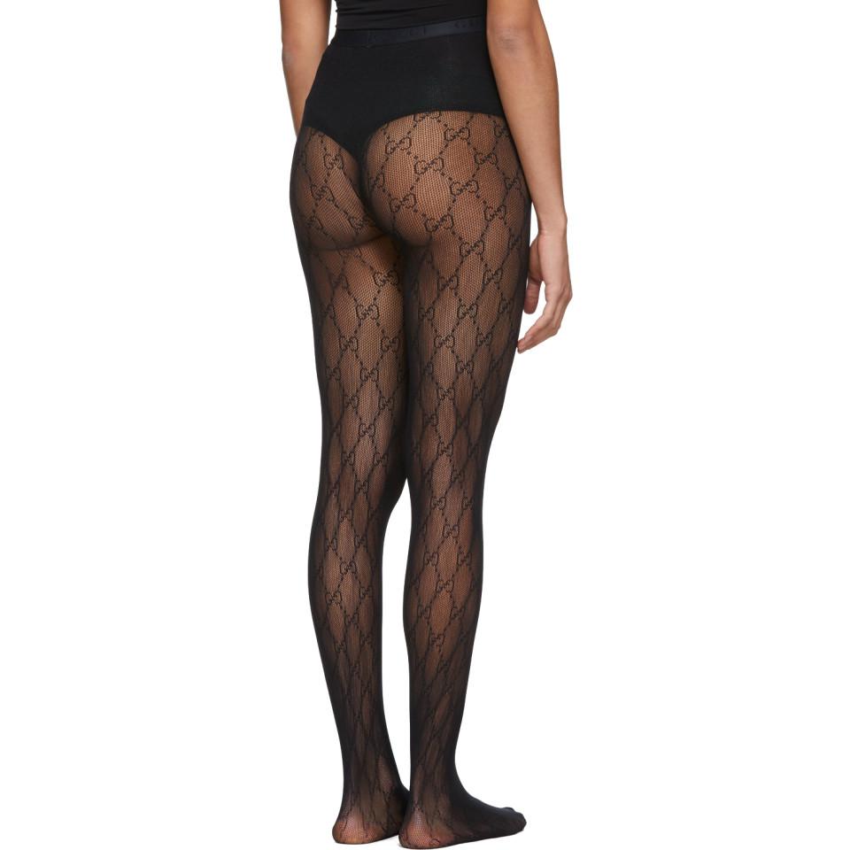 Synthetic Black Gg Tights -