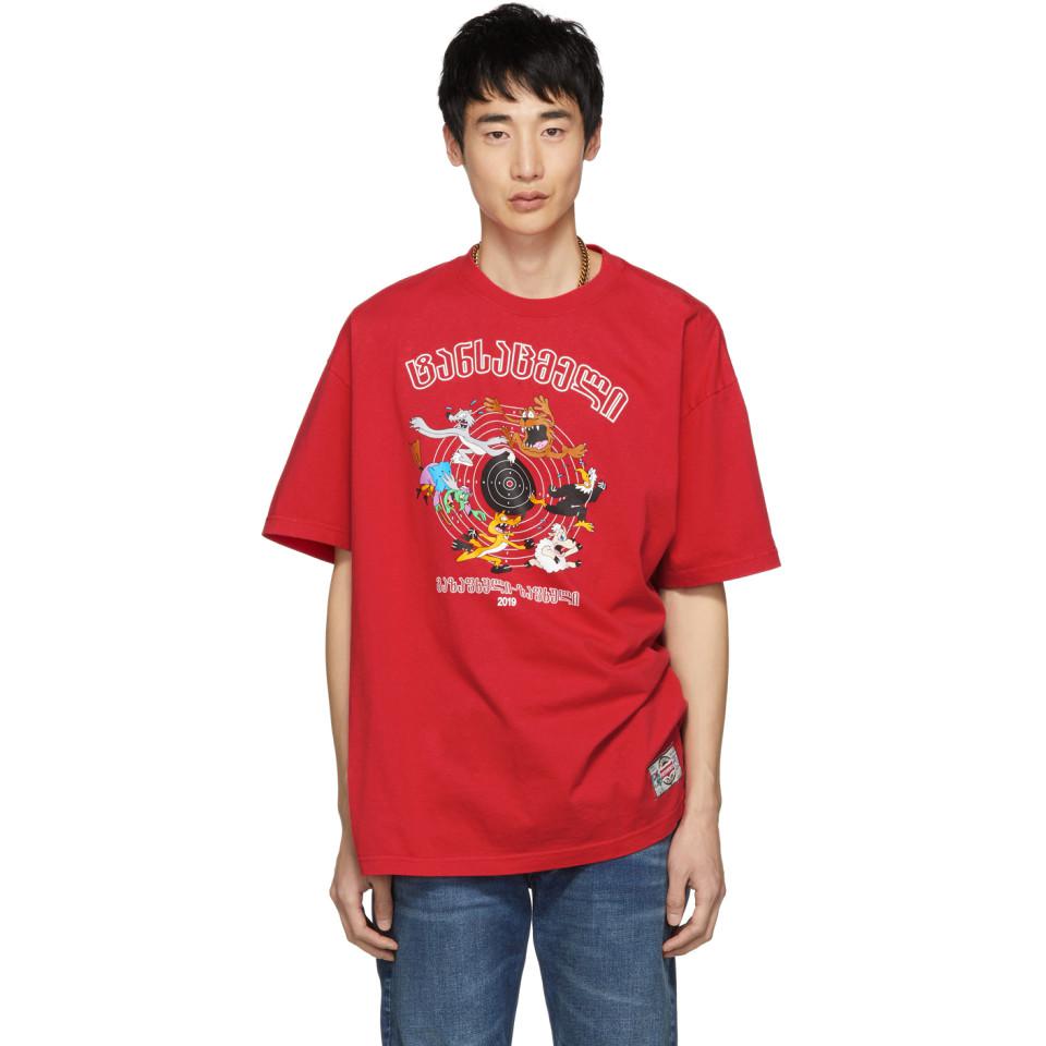 Vetements Cotton Cartoon Tee in Red for 