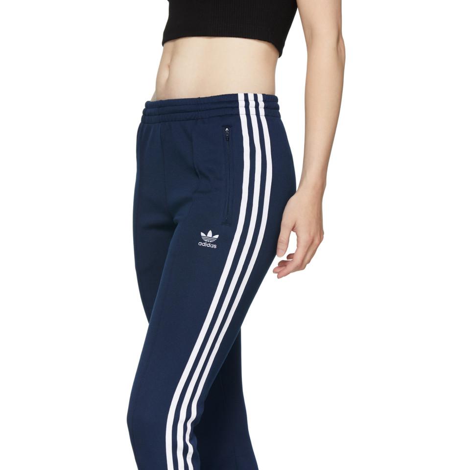 adidas Originals Cotton Navy Sst Track Pants in Blue - Lyst