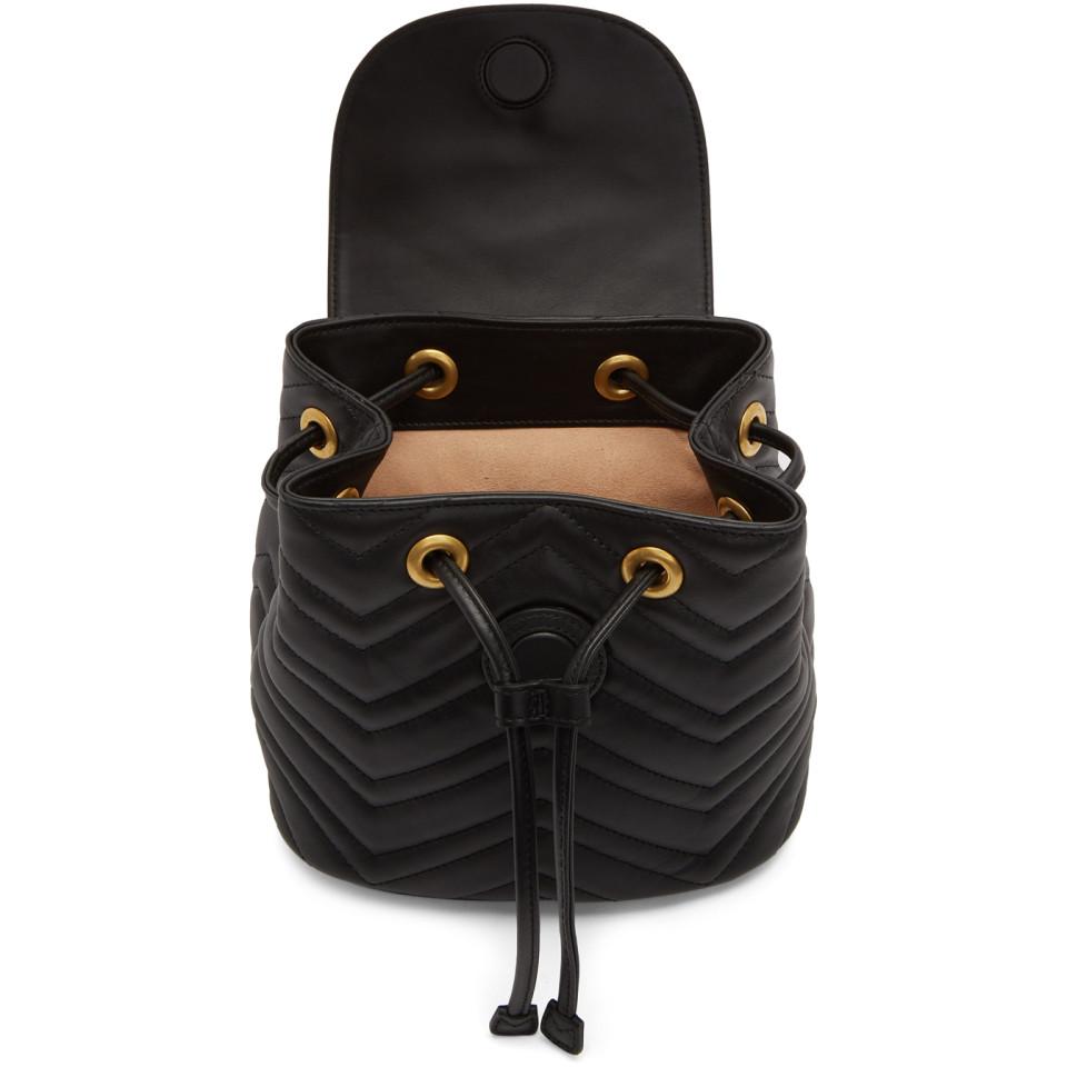 Gucci Leather Black Mini GG Marmont 2.0 Backpack - Lyst