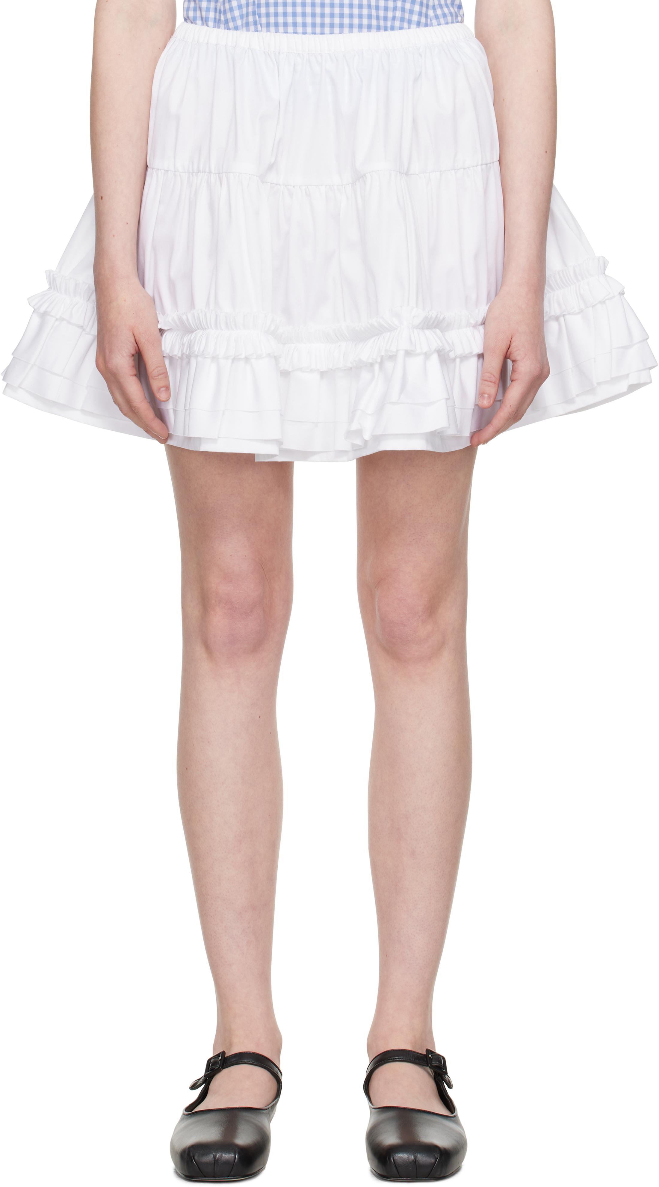 【関税込み】Sandy Liang トープ Jeannie ミニスカート sandy-liang-White-Milanese-