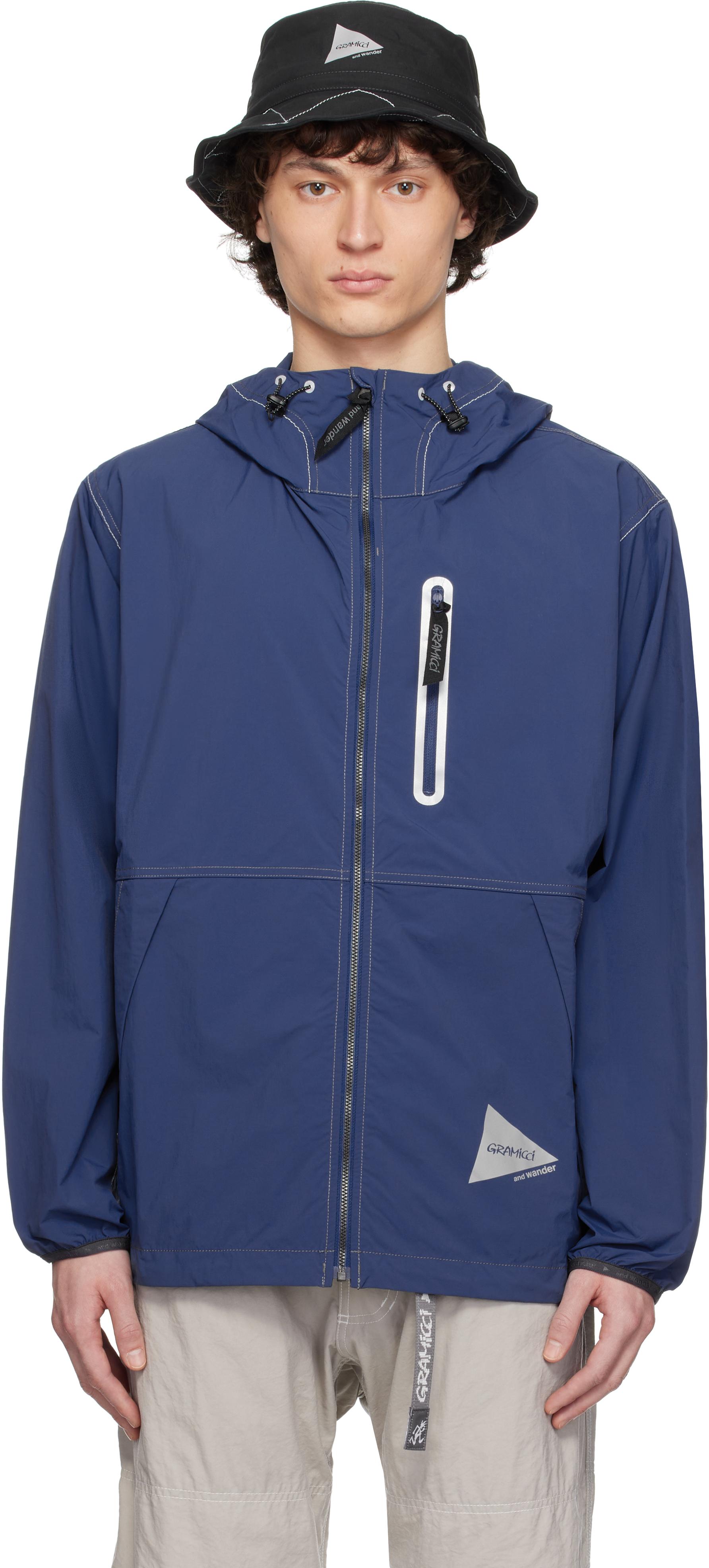 and wander Gramicci Edition Brushed Nylon Jacket in Blue for Men