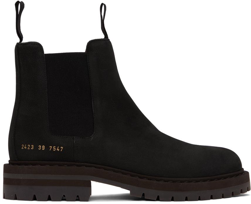 Common Projects チェルシーブーツ　BLACK Common projects- black leather Chelsea boot