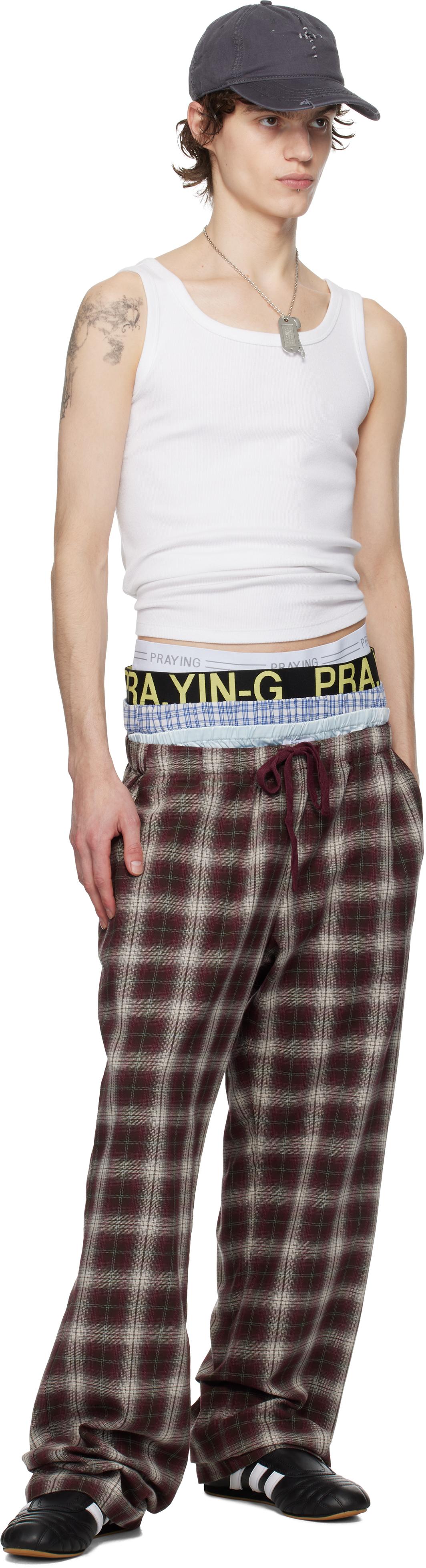 PRAYING Plaid Underwear Sweatpants in Brown for Men | Lyst PRAYING Plaid Underwear Sweatpants in Brown for Men | Lyst