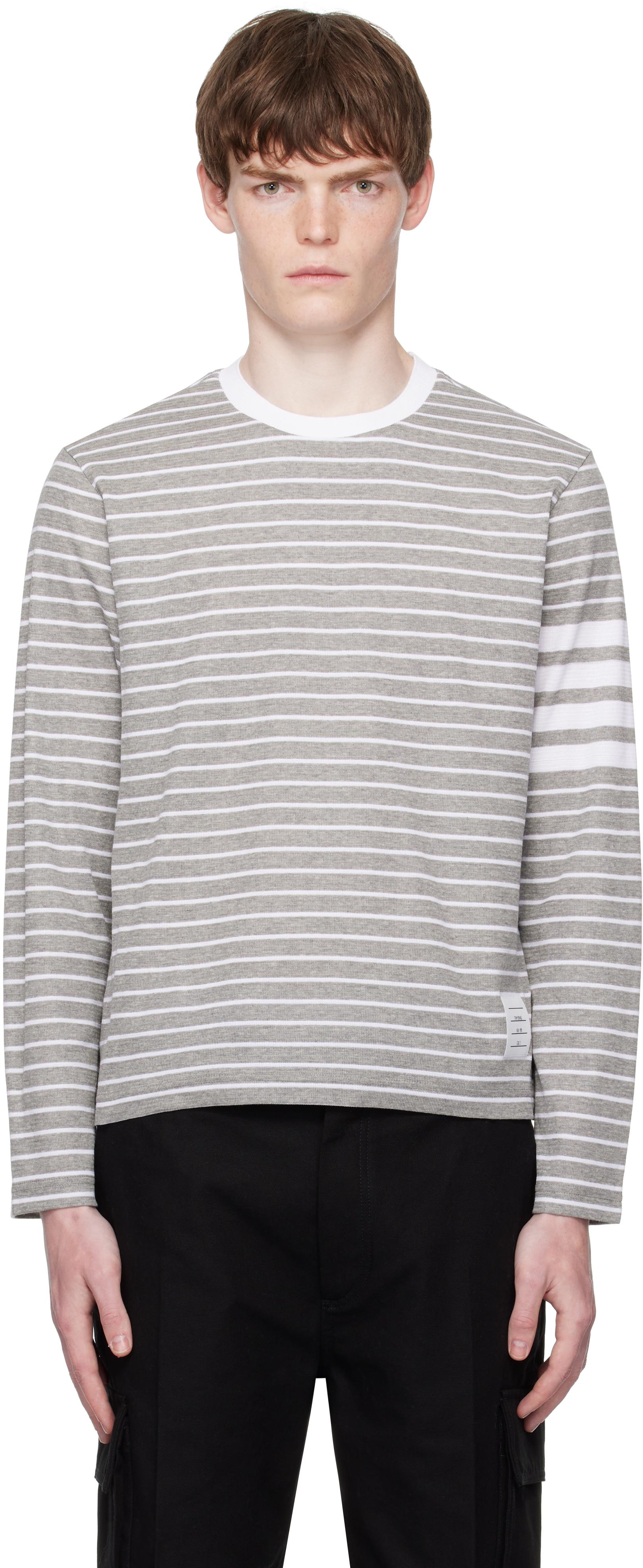 Thom Browne｜LONG-SLEEVED ROUND NECK T-SHIRTS (LONG SLEE Thom Browne Long-sleeve t-shirts for Men | Online Sale up to