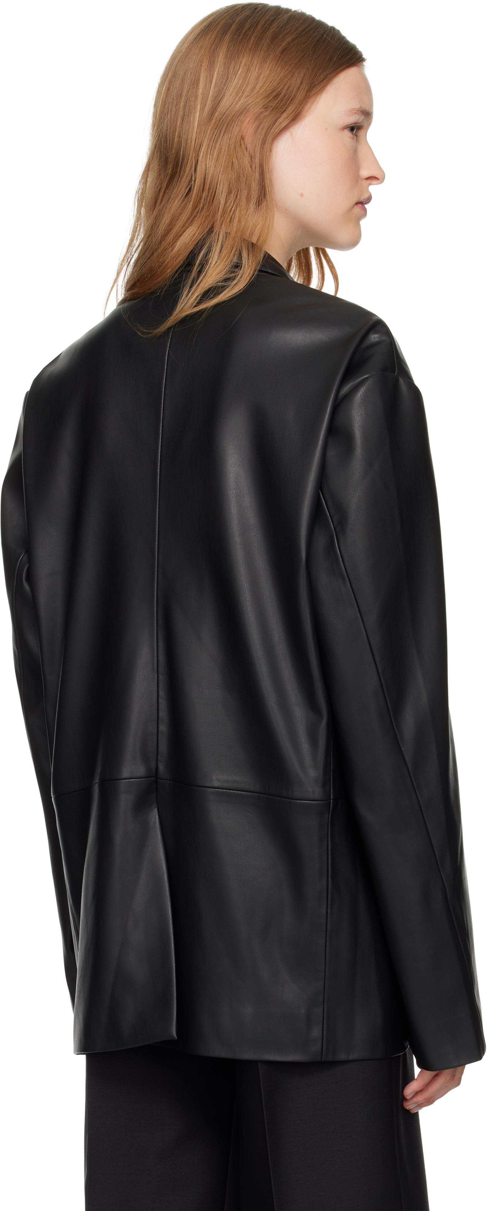 Frankie Shop Olympia Faux-Leather Blazer in Black Lyst UK
