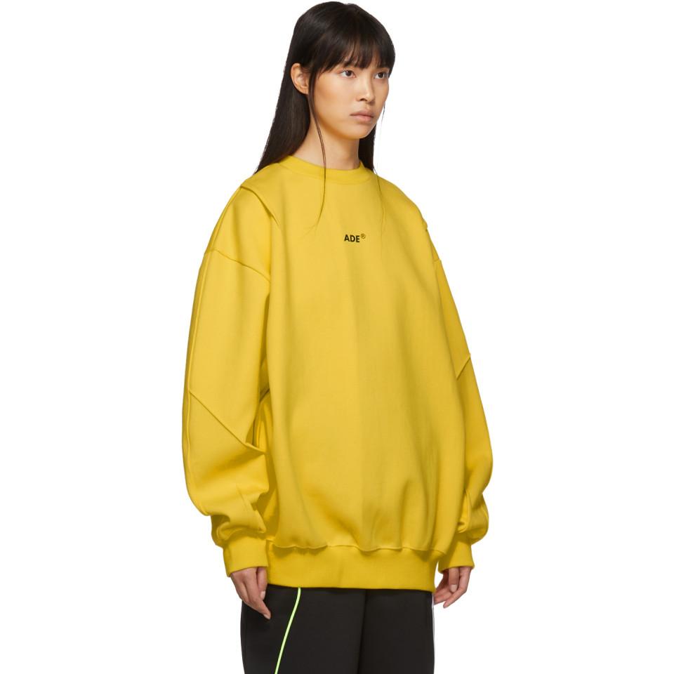 ADER error Yellow Small Logo Sweatshirt - Lyst