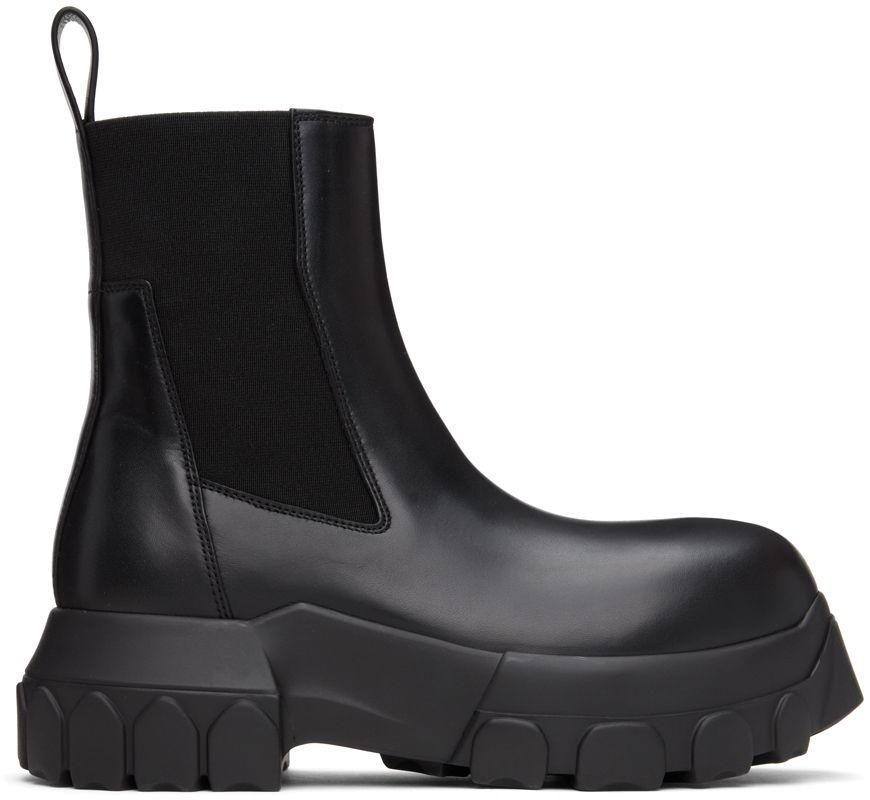 Rick Owens Black Beatle Bozo Tractor Chelsea Boots for Men | Lyst