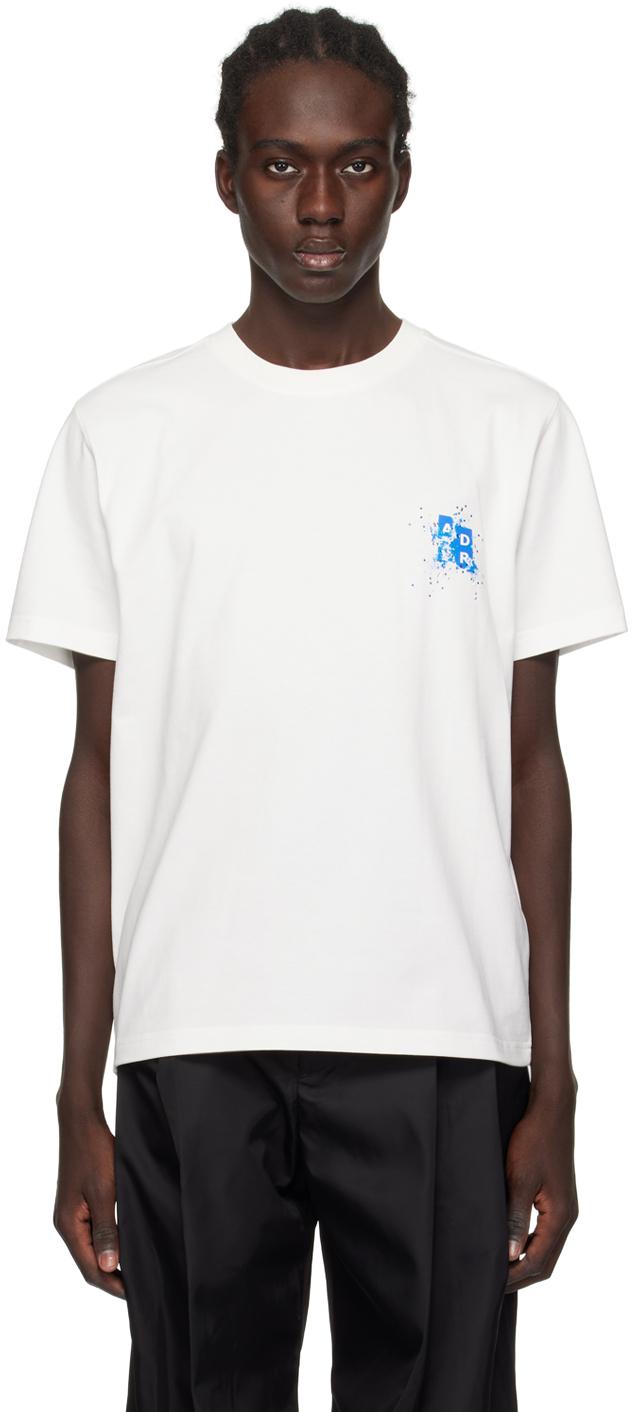 Adererror メンズ ホワイト スワロフスキー クリスタル Tシャツ Tシャツ