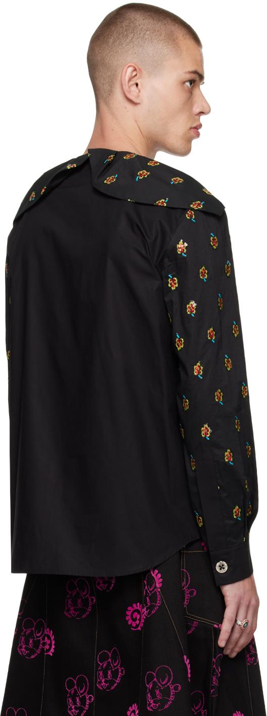 Chopova Lowena メンズ Ssense限定 ブラック Corinthian シャツ Chopova Lowena メンズ Ssense限定 ブラック Corinthian シャツ