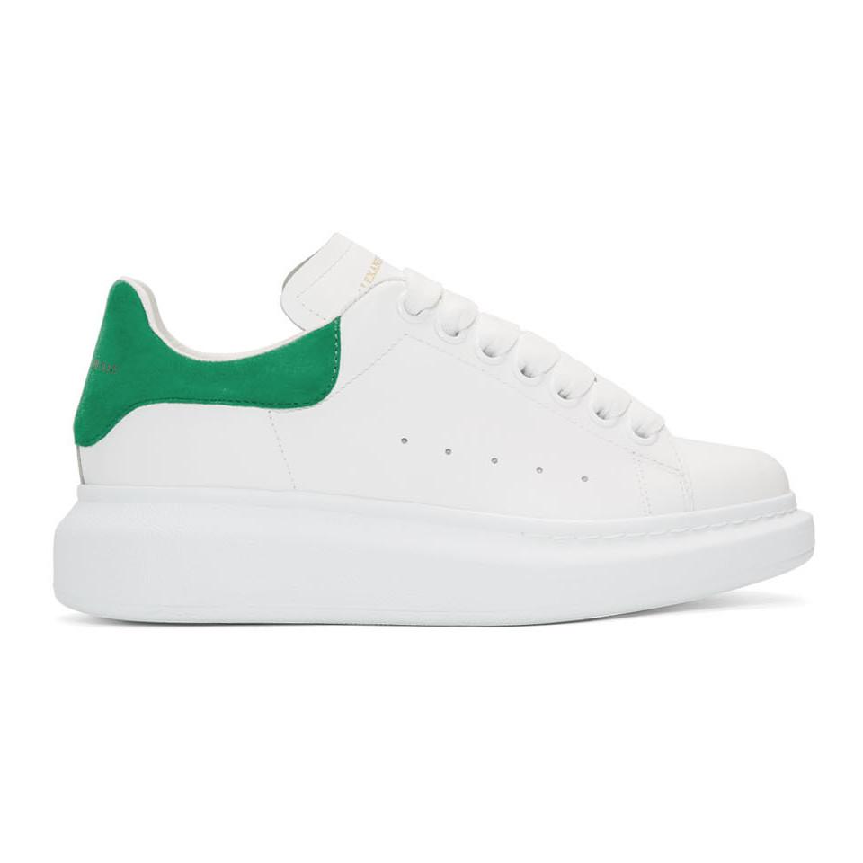 green and white sneakers