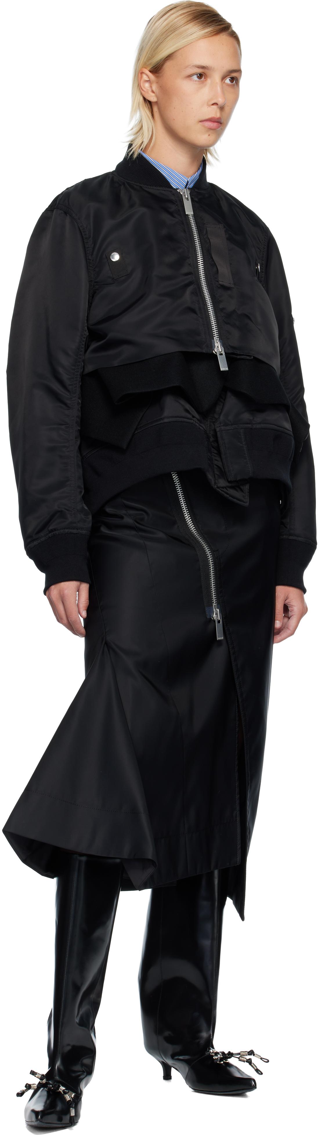 sacai/ナイロンツイルウールメルトンブルゾン/ボンバージャケット/サイズ1 sacai: カーキ ナイロンツイル ブルゾン ボンバージャケット | SSENSE 日本
