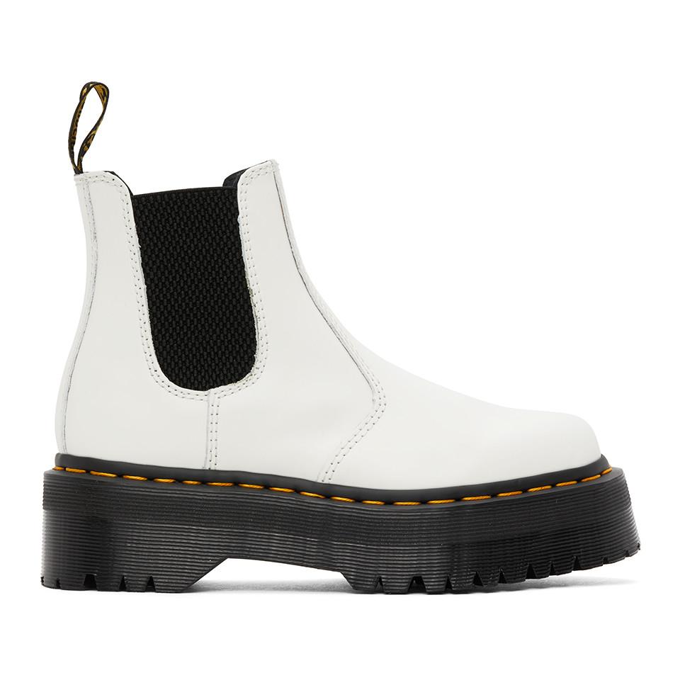 doc marten quad chelsea boots white