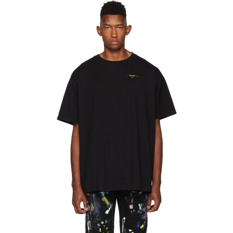Off-White c/o Virgil Abloh Black And Yellow Painted Arrows T-shirt for Men  | Lyst