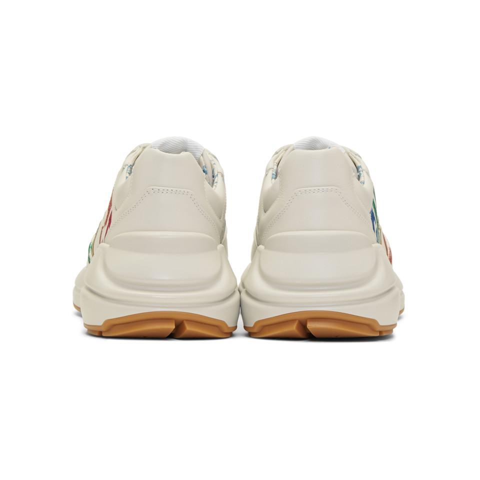 rhyton glitter gucci leather sneaker