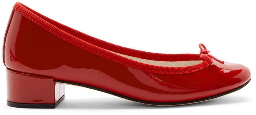 Repetto Patent Camille Ballerina Heels in Red | Lyst UK