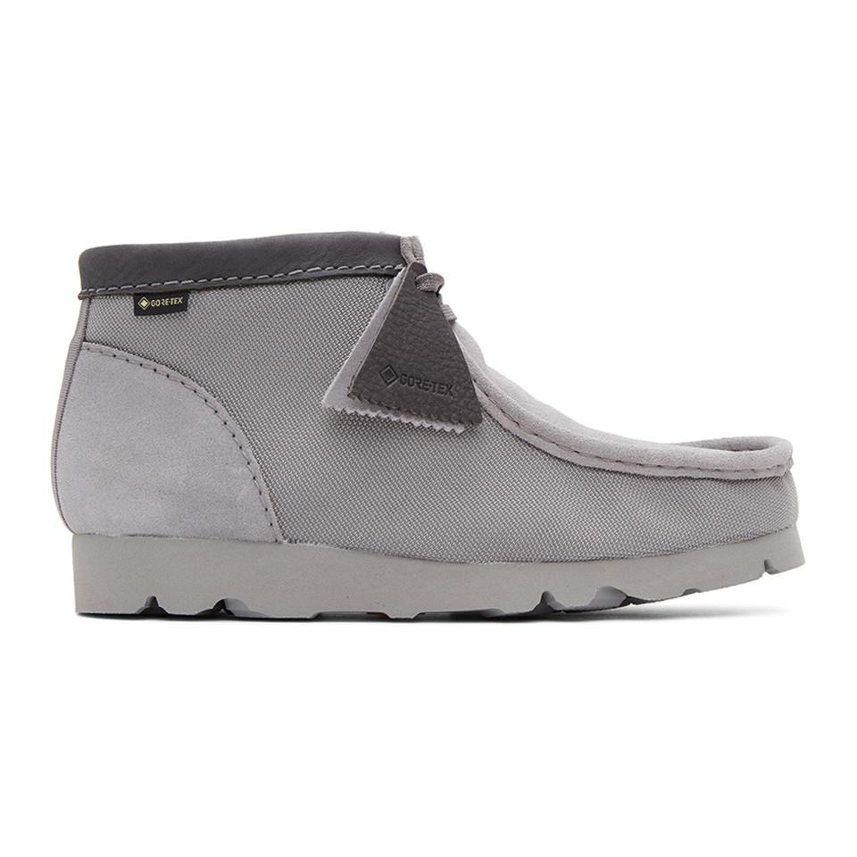 Clarks Grey Gore-tex® Desert Boots Gray for Men | Lyst