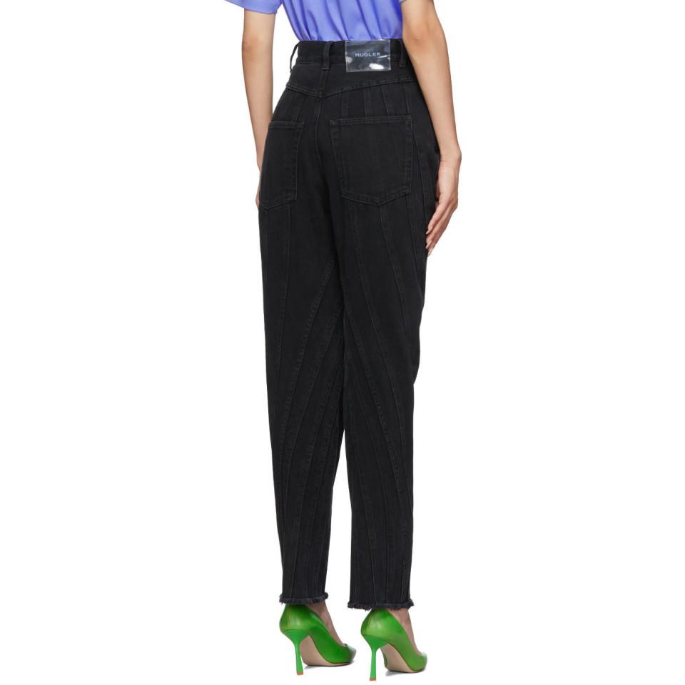 Mugler Denim Black Spiral Jeans | Lyst
