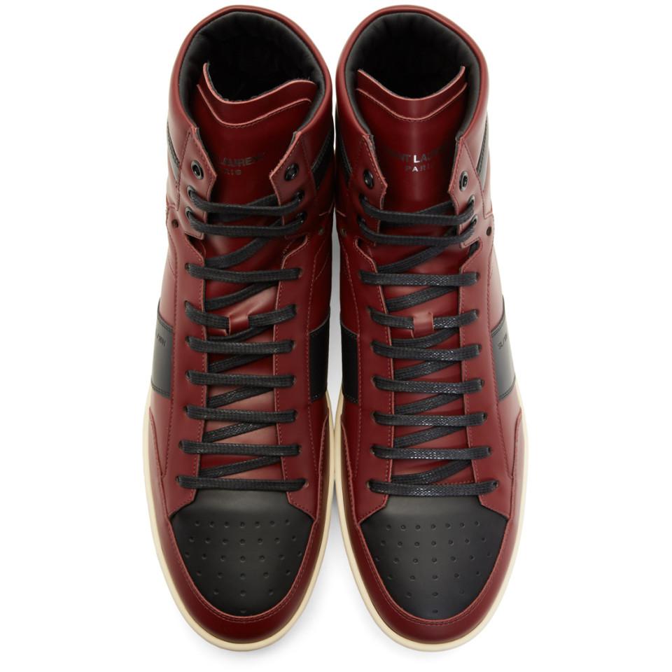 Saint Laurent Leather Burgundy Court Classic Sl/10h High-top Sneakers ...