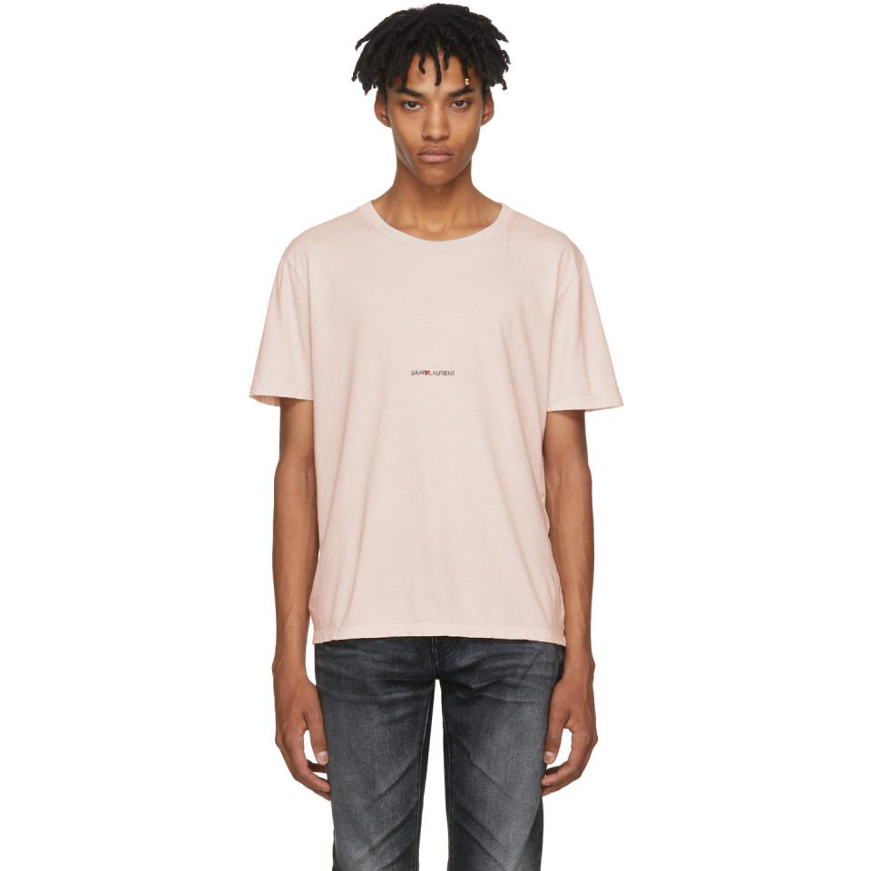 saint laurent pink t shirt