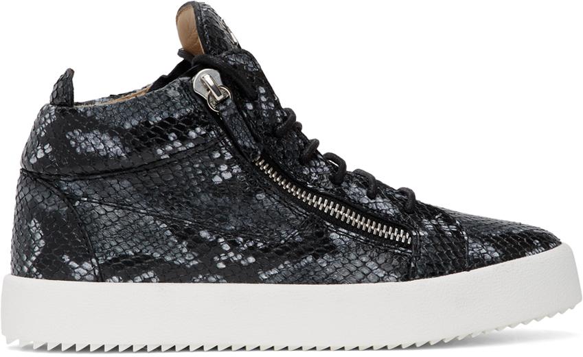 Giuseppe Zanotti Leather Python May Kriss High Top Sneakers in Grey (Gray)  for Men | Lyst
