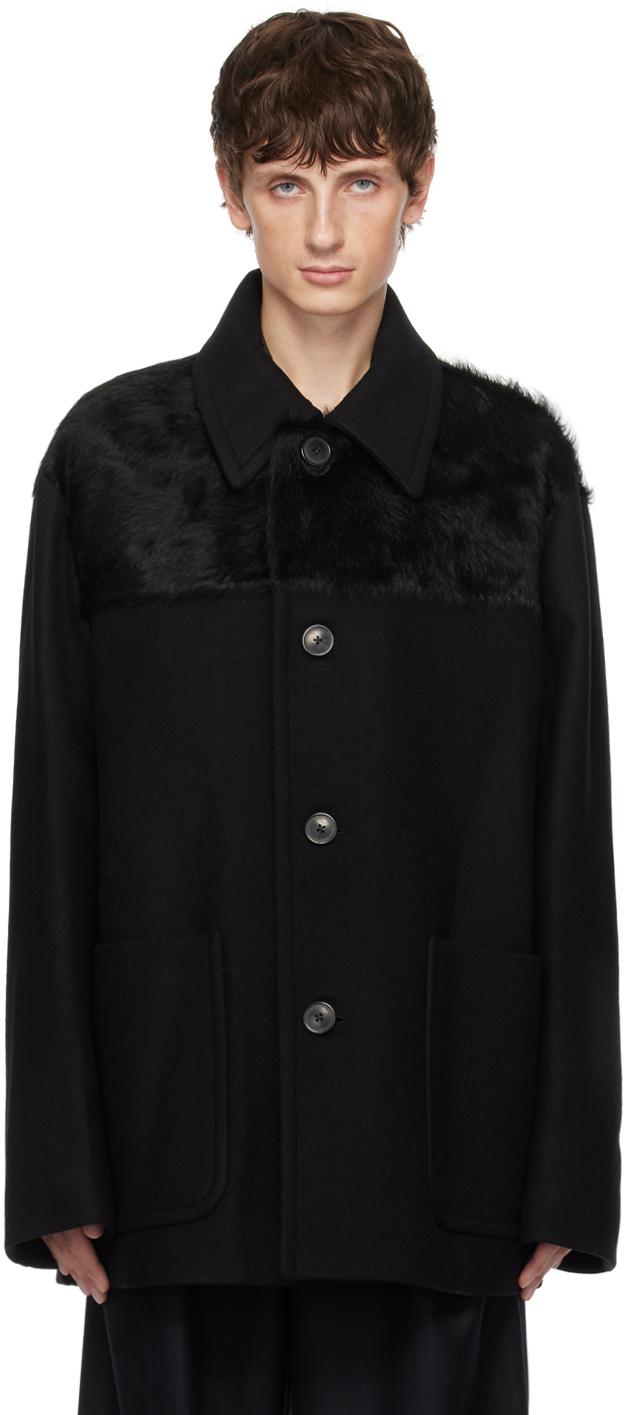メンズ Dries Van Noten パネル コート ブラック | Lyst