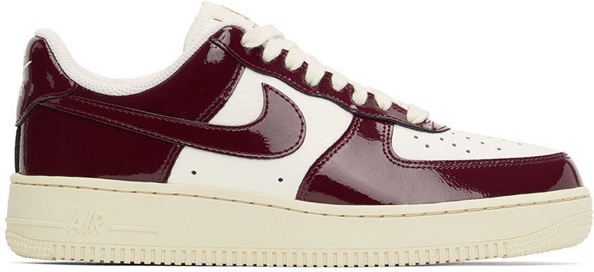 Nike Off-white & Burgundy Air Force 1 Sneakers in Black