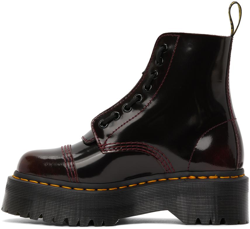 Dr. Martens Leather Red Sinclair Quad Retro Boots in Black - Lyst