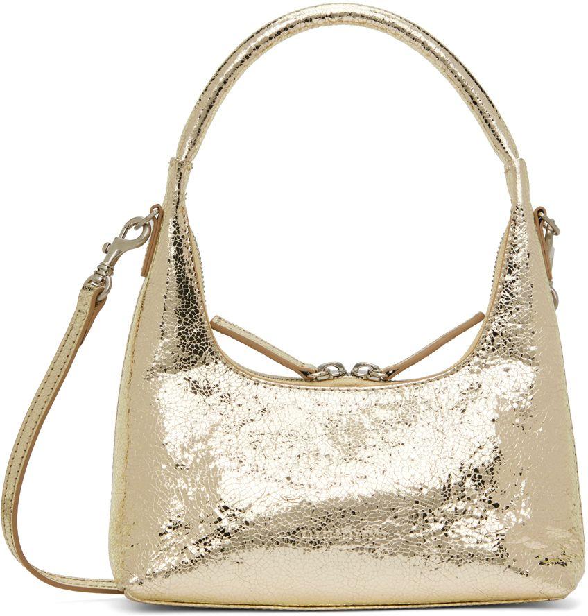 Marge Sherwood Gold Mini Crinkle Shoulder Bag in Metallic | Lyst