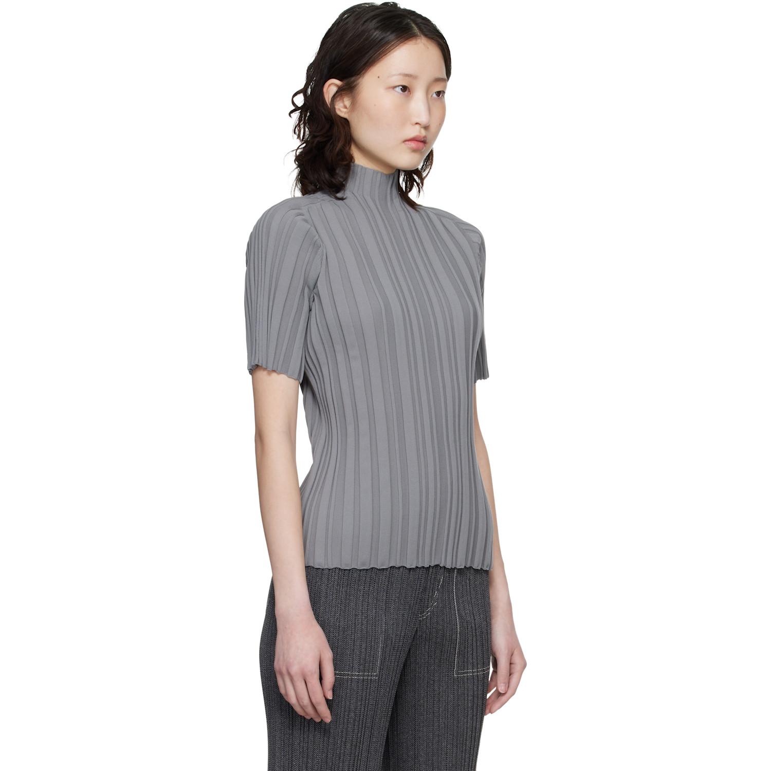 トップス PLEATS PLEASE ISSEY MIYAKE RIB KNIT Pleats Please Issey Miyake Rib Knit Top in Black | Lyst