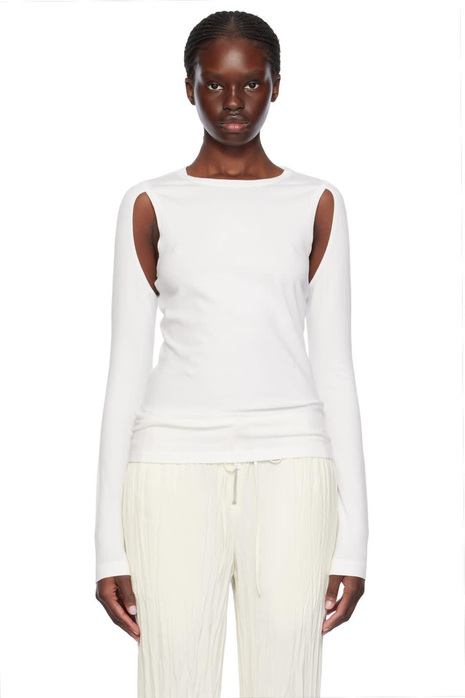 Helmut Lang Cutout Sweater in White Lyst UK