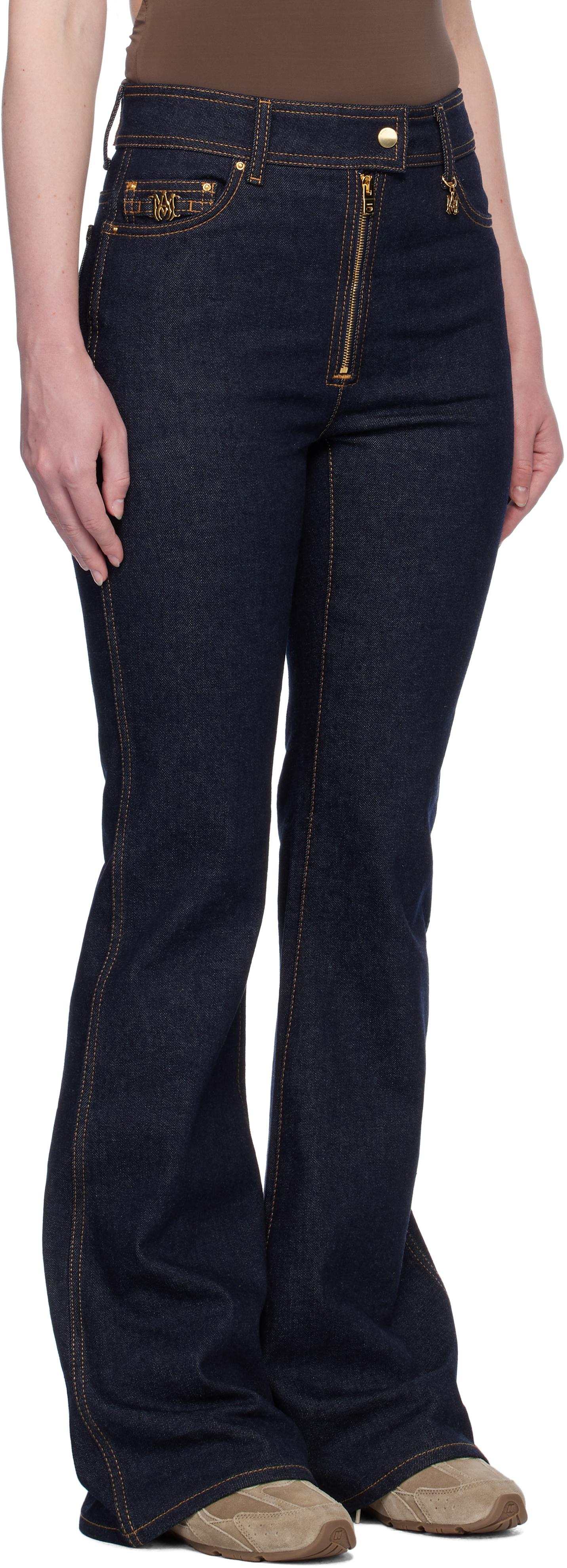 Amiri Zip Up Flare Jeans in Blue | Lyst
