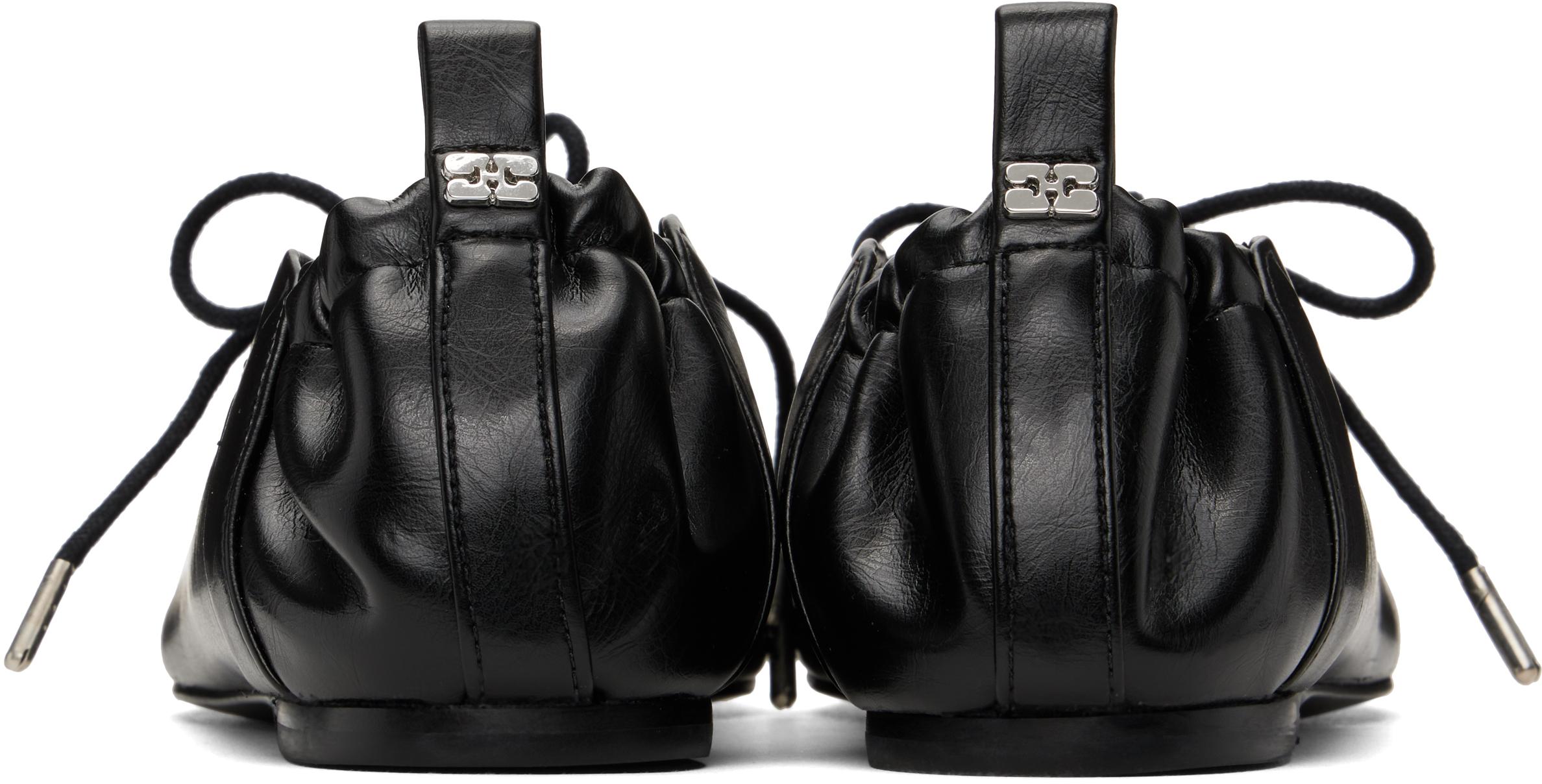 GANNI★Oleatex レースアップミュール 送関込み Black Black Oleatex Lace-Up Mules | GANNI US