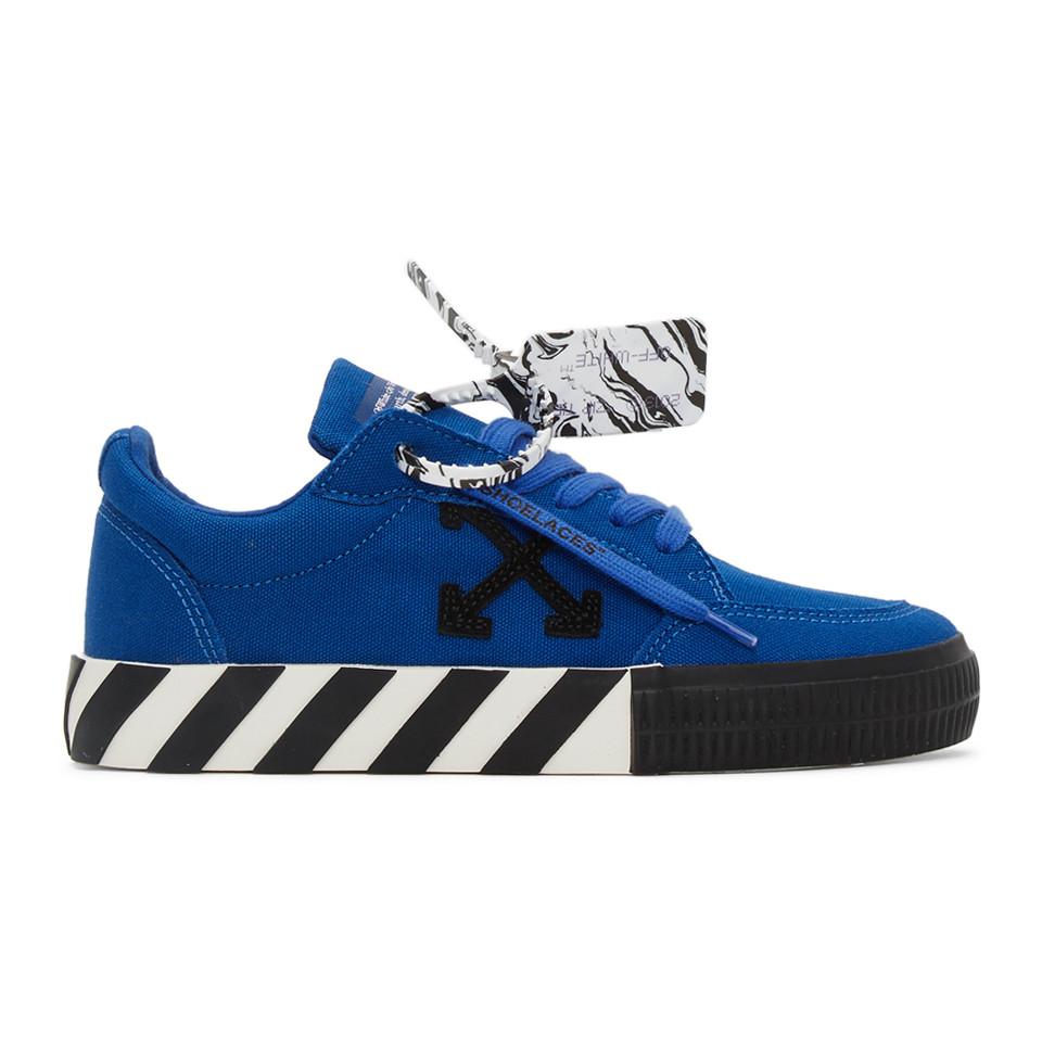 Off-White Vulcanized Low Top Trainers Black & Blue