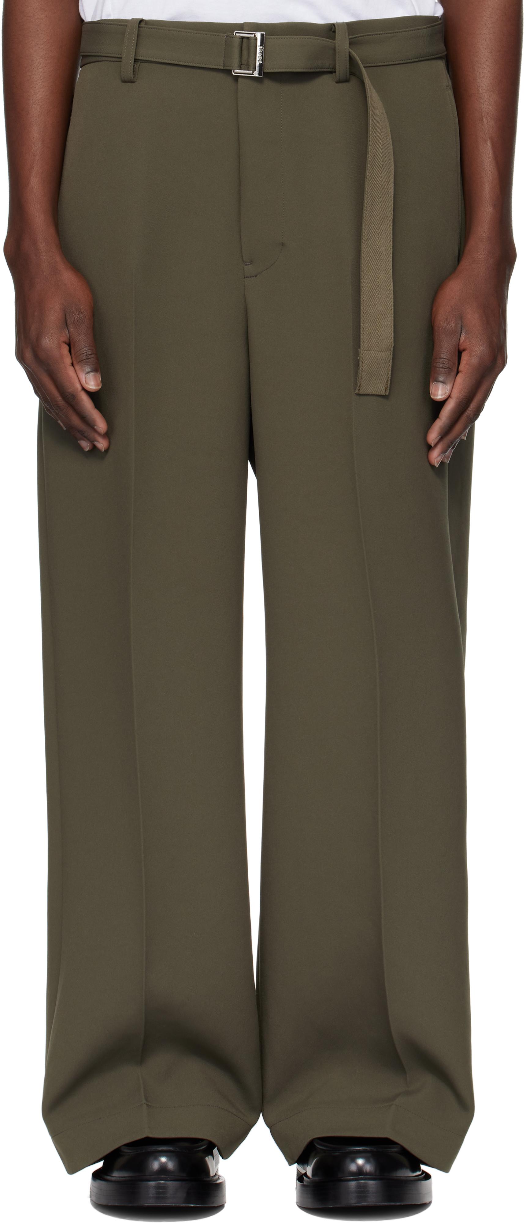 新品】sacai グレストライプトラウザー ボトムス