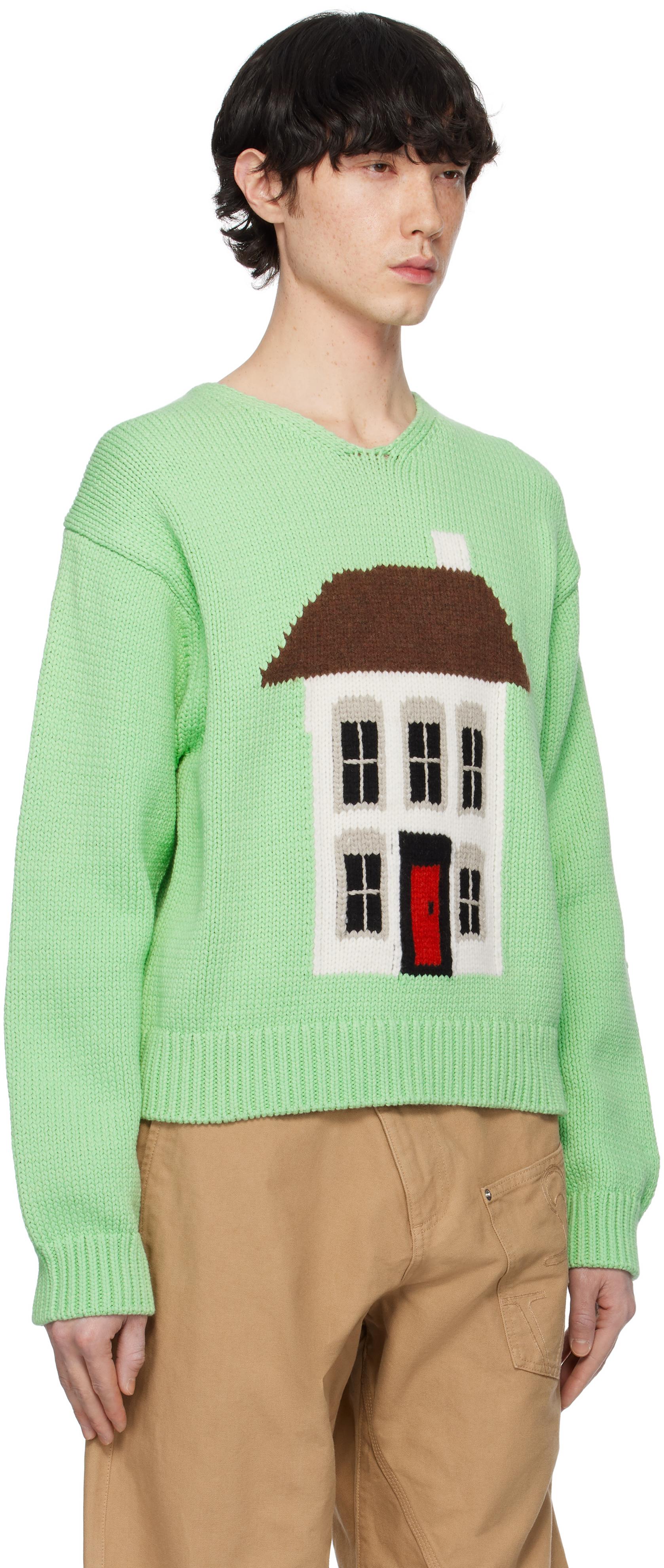 JW Anderson House Graphic Sweater in Green for Men Lyst UK