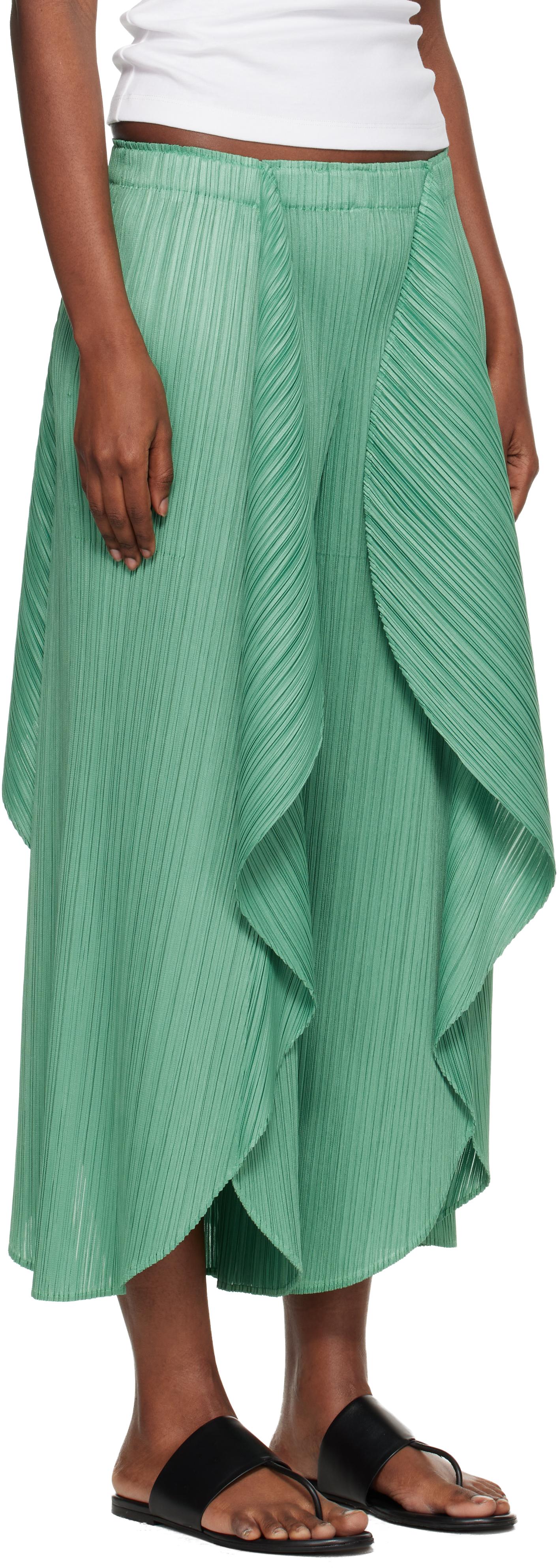 Pleats Please Issey Miyake Leaf Trousers in Green | Lyst Canada