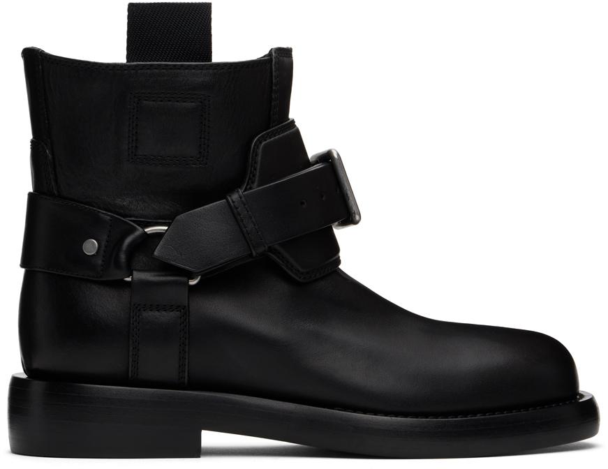 Burberry レディース ブラック Cobble レザー ブーツ ブーツ