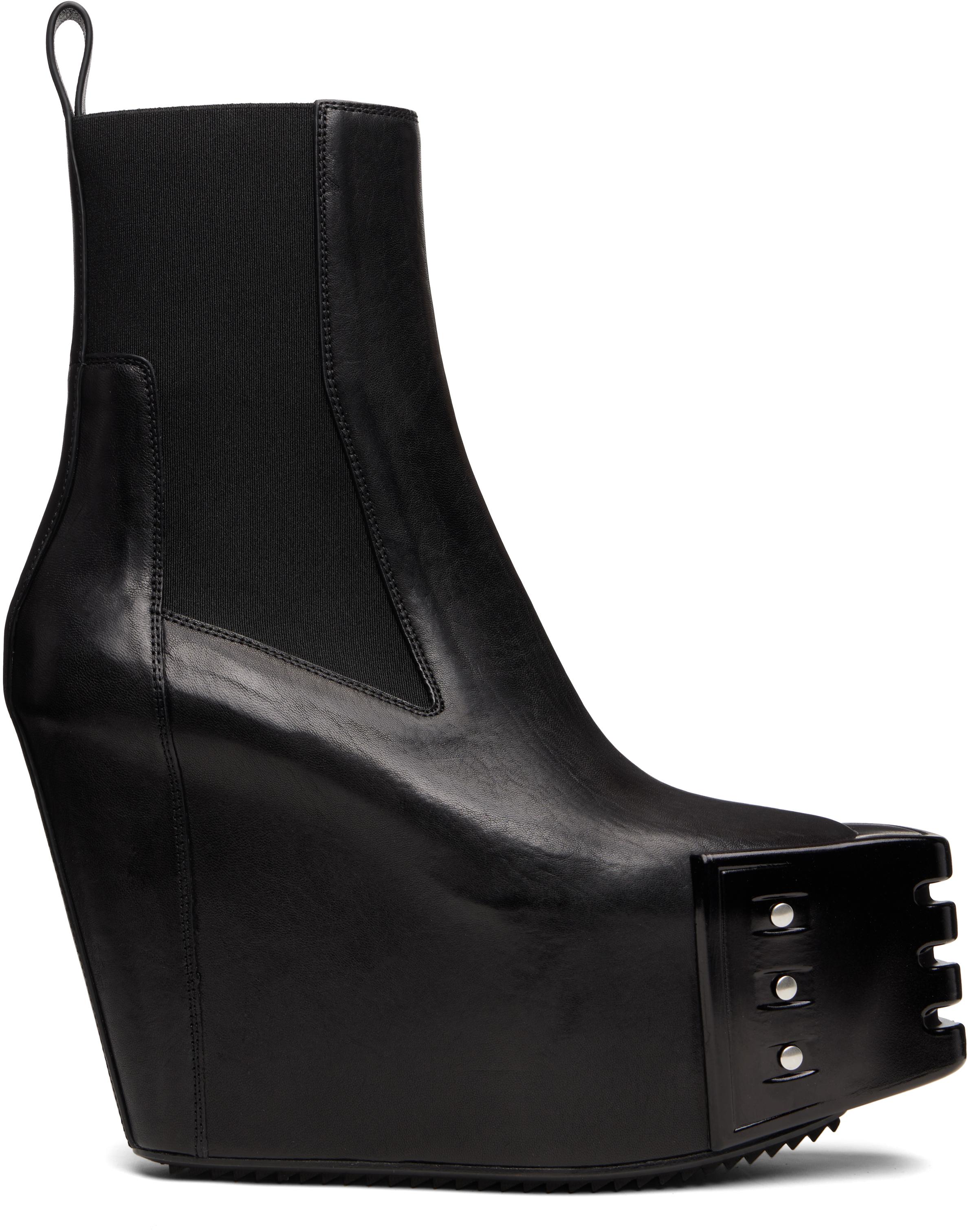 Rick Owens Grilled Wedge Beatle Chelsea Boots in Black for Men