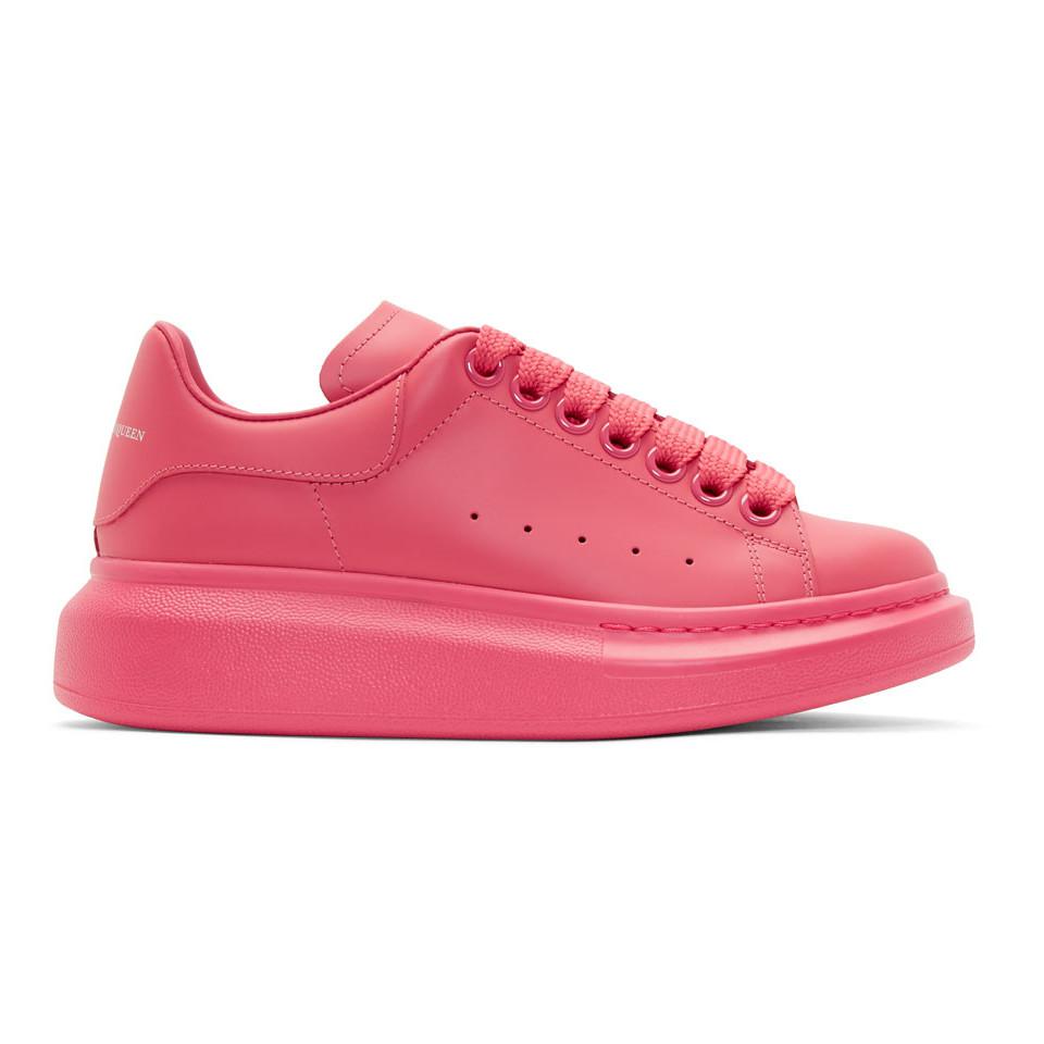 Alexander McQueen Leather Pink Oversized Sneakers - Lyst