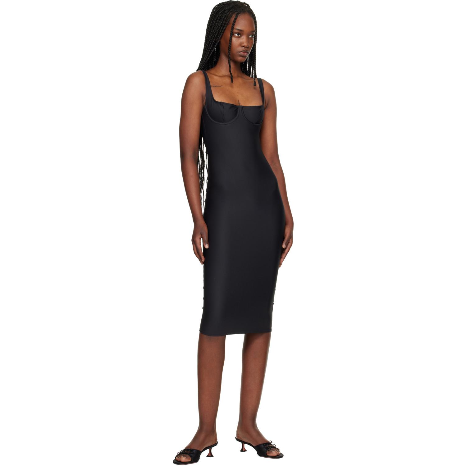 ♡ SKIMS ♡ 黒いタイトフィットロングスリーブワンピース skims-ONYX-Body-Midi-Dress.jpeg